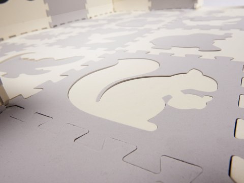 Mata edukacyjna piankowa puzzle szara ecru 36 elementów 150x150cm Kik Sp. z o. o. Sp. k.