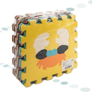 Mata edukacyjna piankowa puzzle zwierzątka kolorowa 85 x 85 cm 9 elementów Kik Sp. z o. o. Sp. k.