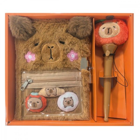 Pamiętnik pluszowy kapibara z długopisem Stnux