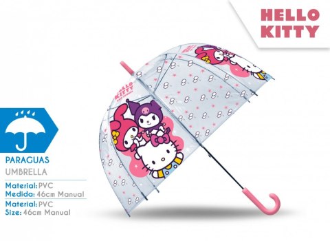 Parasolka przezroczysta manualna Hello Kitty Kids Euroswan