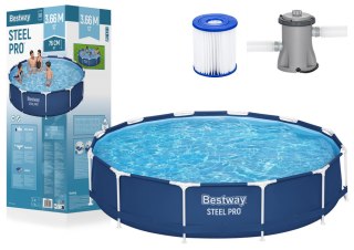 Basen ogrodowy stelażowy 366 x 76 cm zestaw Bestway 56681 Bestway