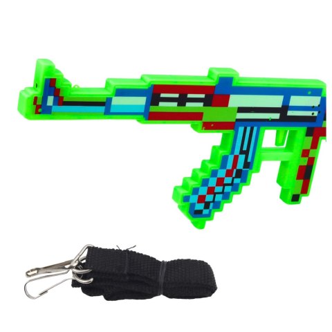 Karabin Pikselowy Broń Światła Dźwięki Laser Zielony 45 cm LEAN TOYS