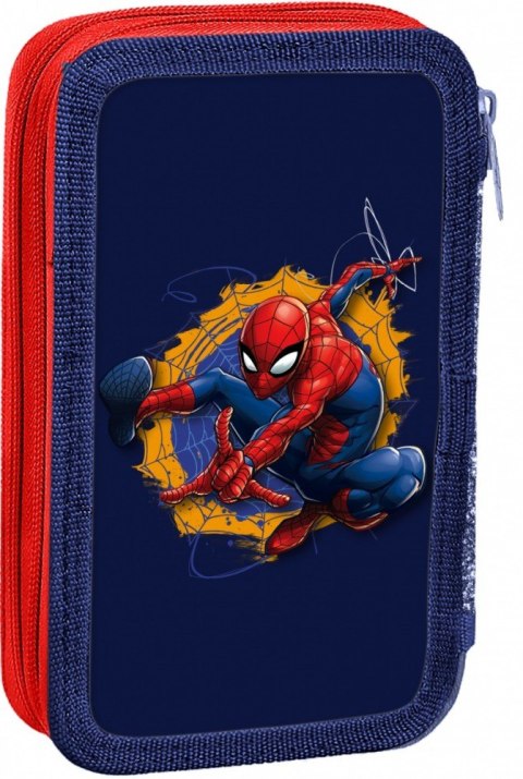 Piórnik dwukomorowy z wyposażeniem Spiderman czerwony-niebieski Kids Euroswan