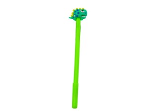 Długopis Z Dinozaurem Zatyczka Czarny Wkład Mix Fioletowy Zielony 0.5mm LEAN TOYS