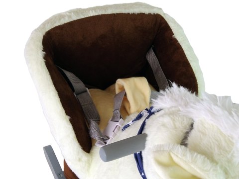 Koń Jednorożec Na Biegunach Bujak Dla Malucha Biały Beżowy LEAN Toys