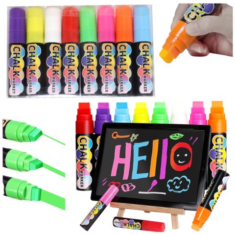 Markery Kredowe Kolorowe Wielofunkcyjne Zestaw 8szt LEAN