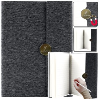 Notes Biurowy Na Magnes Notatnik W Linie A5 Z Obiciem Czarny LEAN