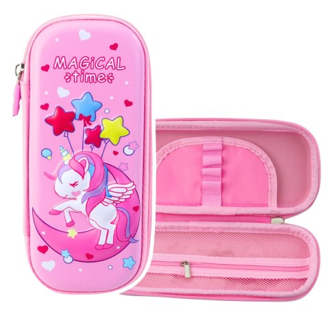 Piórnik Z Jednorożcem Rozkładany 3D Różowy 23x10x5 cm LEAN