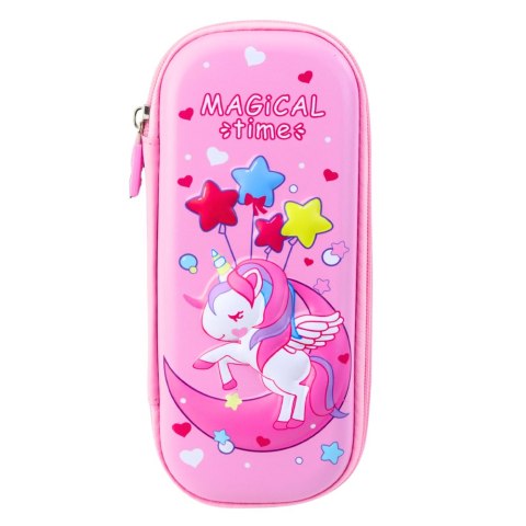 Piórnik Z Jednorożcem Rozkładany 3D Różowy 23x10x5 cm LEAN