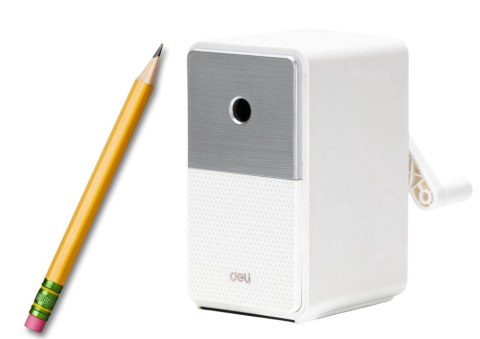 Strugaczka Na Korbkę Z Pojemnikiem Regulacja Ostrza Biała LEAN