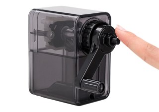 Temperówka Strugaczka Na Korbkę Z Pojemnikiem Czarna LEAN