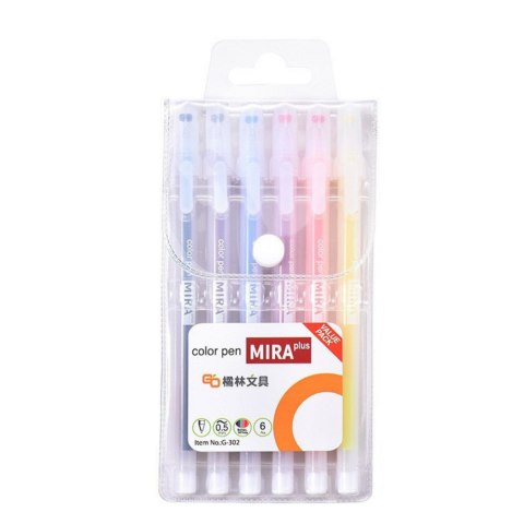 Zestaw Długopisów Żelowych Intensywne Kolory Biurowe Szkolne 12 Sztuk LEAN