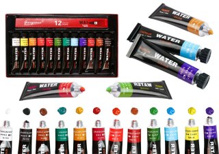 Zestaw Farb Akrylowych W Tubce 12 Kolorów LEAN