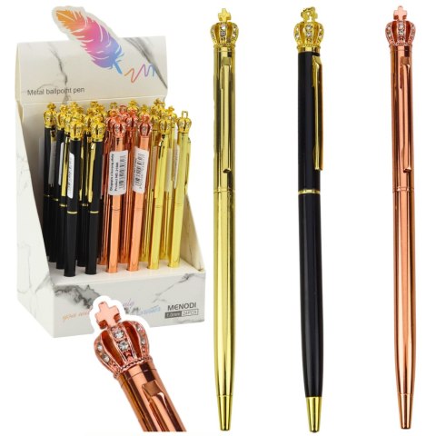 Długopis Metalowy Automatyczny Korona Niebieski Tusz 1.0mm LEAN Toys