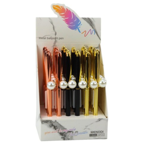 Długopis Metalowy Automatyczny Perła Niebieski Tusz 1.0mm LEAN