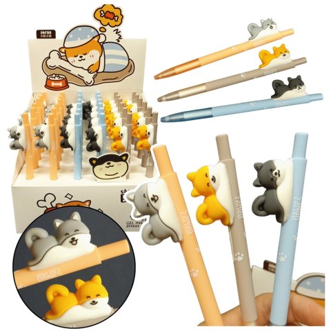 Długopis Z Figurką Pieska Shiba Niebieski Tusz 0.5mm LEAN