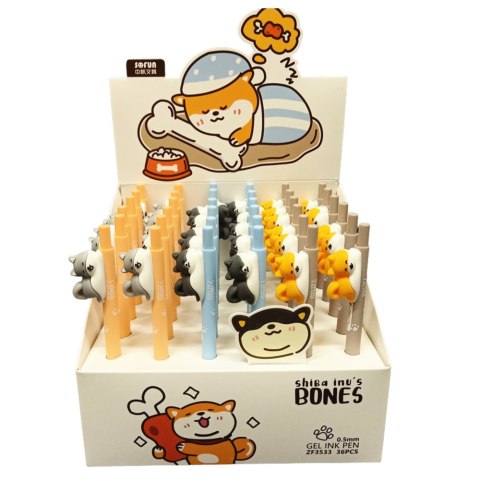 Długopis Z Figurką Pieska Shiba Niebieski Tusz 0.5mm LEAN