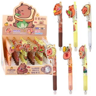 Długopis Żelowy Kapibara Z Obrotowym Elementem Niebieski Tusz 14,5cm Mix LEAN