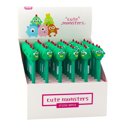 Długopis Żelowy Zielony Stworek Niebieski Tusz 17cm 0.5mm LEAN