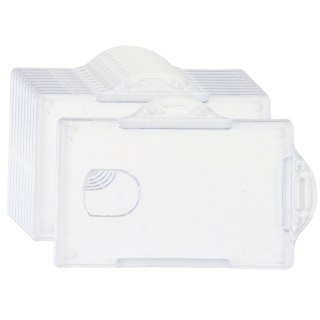 Etui Poziome Na Identyfikator Karty Twardy Plastik Przeźroczyste 10szt. LEAN