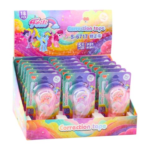 Korektor W Taśmie Myszka Szkolny Biurowy 6m x 5mm Jednorożec Różowy Fioletowy LEAN TOYS