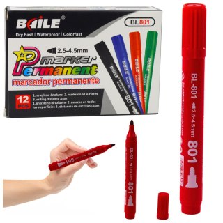 Marker Permanentny Wodoodporny Czerwony 2,5-4,5 mm LEAN