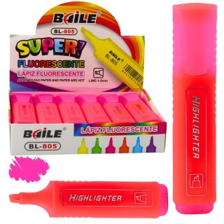 Pisak Zakreślacz Do Notatek Szkolny Biurowy Neonowy Intensywny Różowy LEAN