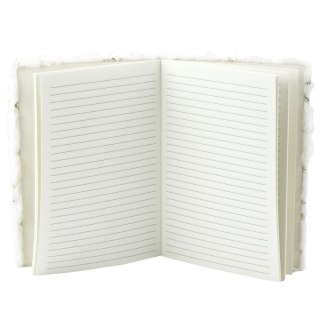 Pluszowy Zeszyt Notatnik W Linie Złote Gwiazdki Biały A5 80 Kartek LEAN