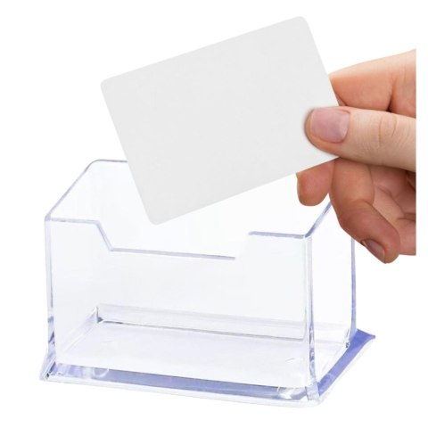 Pojemnik Na Wizytówki Przeźroczysty Transapentny Plastikowy 11cm LEAN