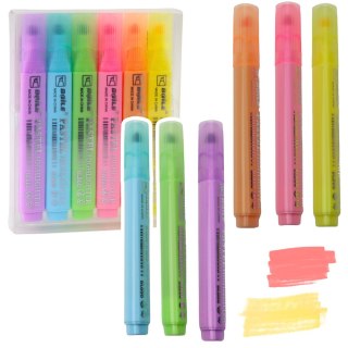 Zestaw Zakreślaczy Szkolne Biurowe Kolorowe 6szt. LEAN