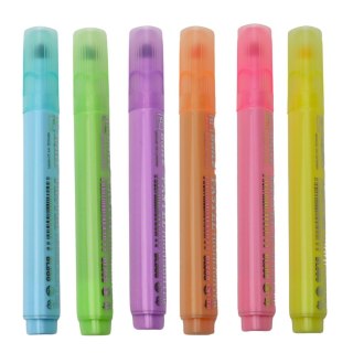 Zestaw Zakreślaczy Szkolne Biurowe Kolorowe 6szt. LEAN