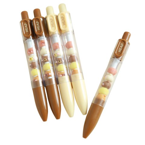 Długopis Z Figurkami Kapibara Brązowy Beżowy Czarny Wkład LEAN TOYS