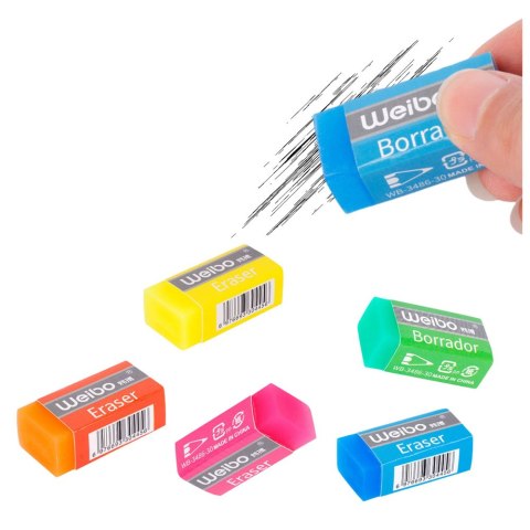 Gumka Do Mazania Szkolna Biurowa Kolorowa WB-3486-20 6cm Mix LEAN