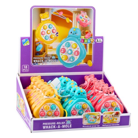 Mini Whack-A-Mole Gra Zręcznościowa Zwierzęta Liczby Kolorowe Mix LEAN TOYS
