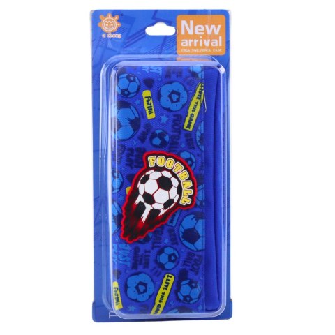 Piórnik Organizer Szkolny z Piłką Nożną Dwie Kieszenie Niebieski LEAN