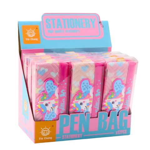 Piórnik Przybornik Szkolny z Jednorożcem Różowy 20 x 8,5cm LEAN