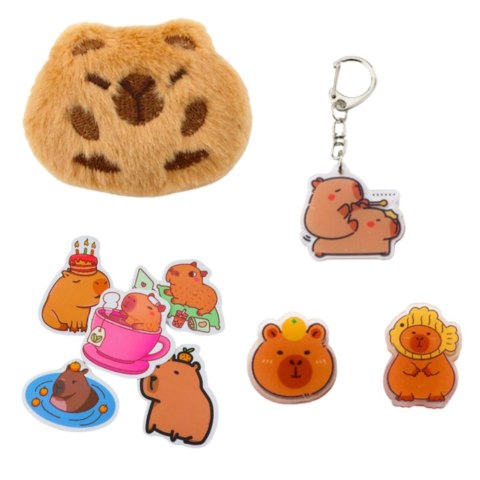 Piórnik Szkolny Dwukomorowy Z Kieszonkami Dodatki Kapibara 21x12 cm LEAN