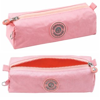 Piórnik Szkolny Organizer Jednokomorowy Różowy 21,5cm LEAN