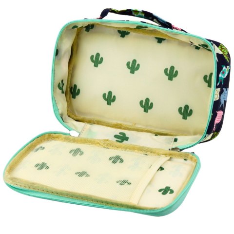 Piórnik Szkolny Organizer Pojemny Dodatkowa Kieszonka Granatowy 21,5cm LEAN