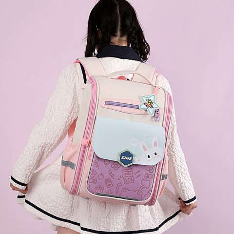 Plecak Szkolny Z Królikiem Pas Piersiowy Pastelowy 21L LEAN