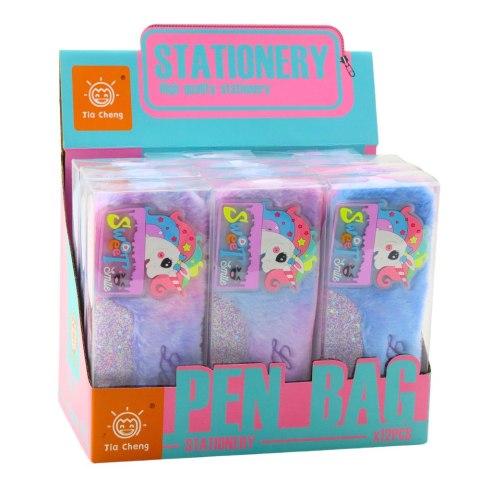 Pluszowy Piórnik Z Jednorożcem Błyszczące Elementy Jednorożec Niebieski LEAN