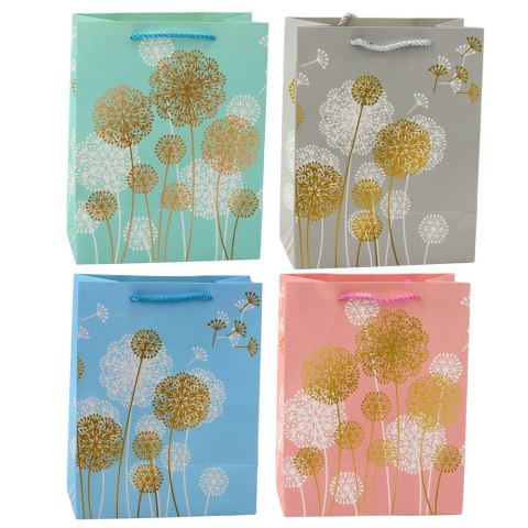 Torba Prezentowa Dmuchawce Złote Elementy 23 x 18 x 10,5 cm LEAN