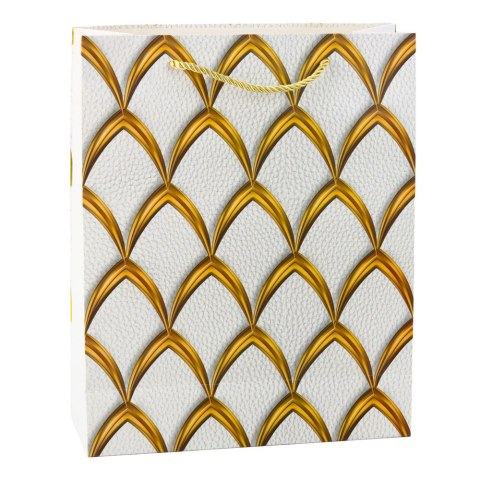 Torba Prezentowa Elegancka Złote Zdobienia 32 x 26 x 12 cm LEAN