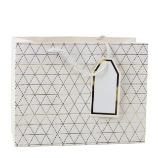 Torba Prezentowa Geometryczna Złote Linie 23 x 18 x 10 cm LEAN