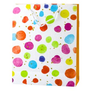 Torba Prezentowa Kropki Akwarelowe Pastelowe 32 × 26 × 10 cm LEAN