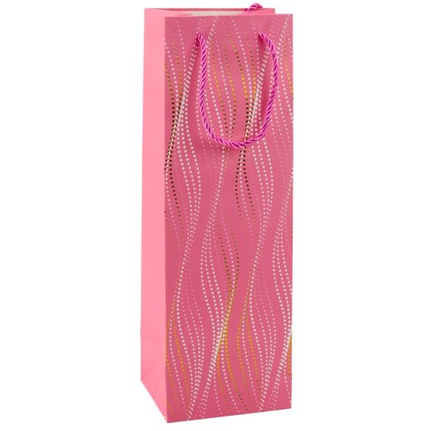 Torba Prezentowa Na Butelkę Połyskujące Fale 35 x 12 x 9 cm LEAN