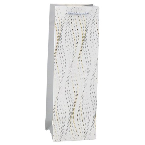 Torba Prezentowa Na Butelkę Połyskujące Fale 35 x 12 x 9 cm LEAN