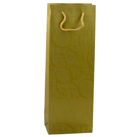 Torba Prezentowa Na Butelkę Wino Wzór Z Napisami 35 x 12 x 9 cm LEAN