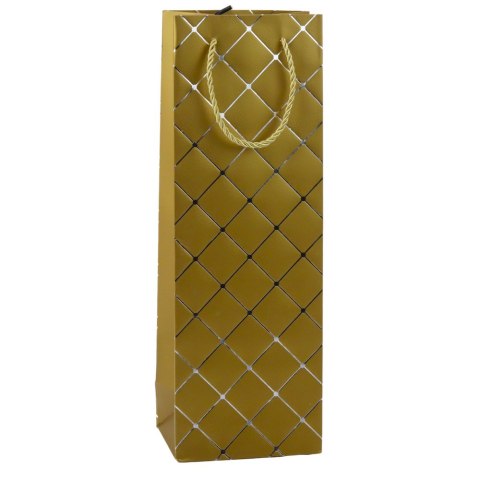 Torba Prezentowa Na Wino Butelkę Papierowa Srebrne Elementy 35 x 12 x 9 cm LEAN