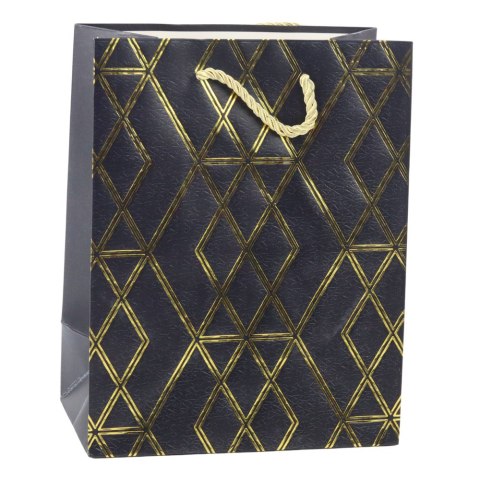 Torba Prezentowa Papierowa Elegancka Złote Wzory 23 x 18 x 10,5 cm LEAN